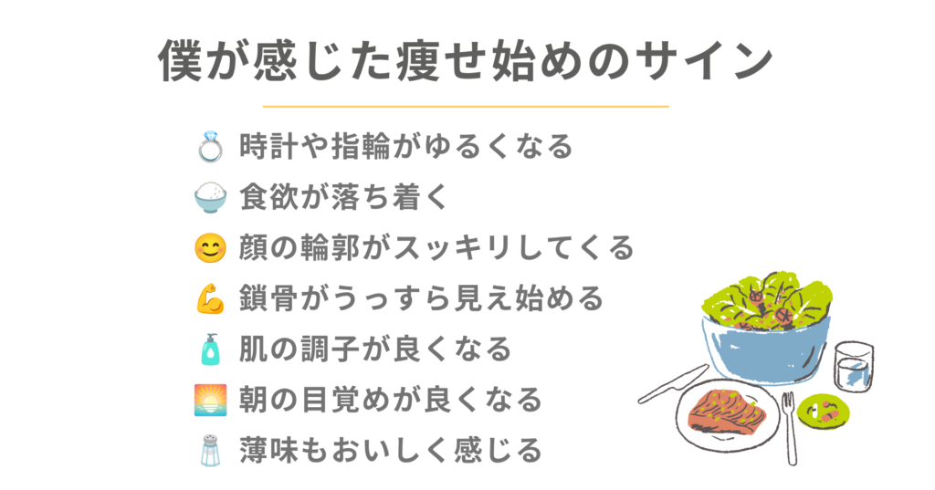 痩せ始めのサイン