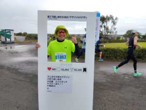 レース中、インスタ投稿風の枠を使って記念撮影。